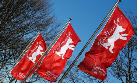 Flags advertising the upcoming 66th Berlinale International Film Festival flutter in Berlin, Germany, February 10, 2016. REUTERS/Fabrizio Bensch