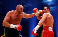 Tyson Fury in action against Wladimir Klitschko during the fight. Reuters / Kai Pfaffenbach Livepic