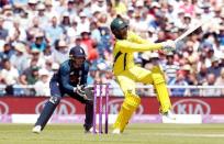 Cricket - England v Australia - Fifth One Day International - Emirates Old Trafford, Manchester, Britain - June 24, 2018 Australia's Nathan Lyon is dismissed by the bowling of England's Adil Rashid for LBW Action Images via Reuters/Craig Brough