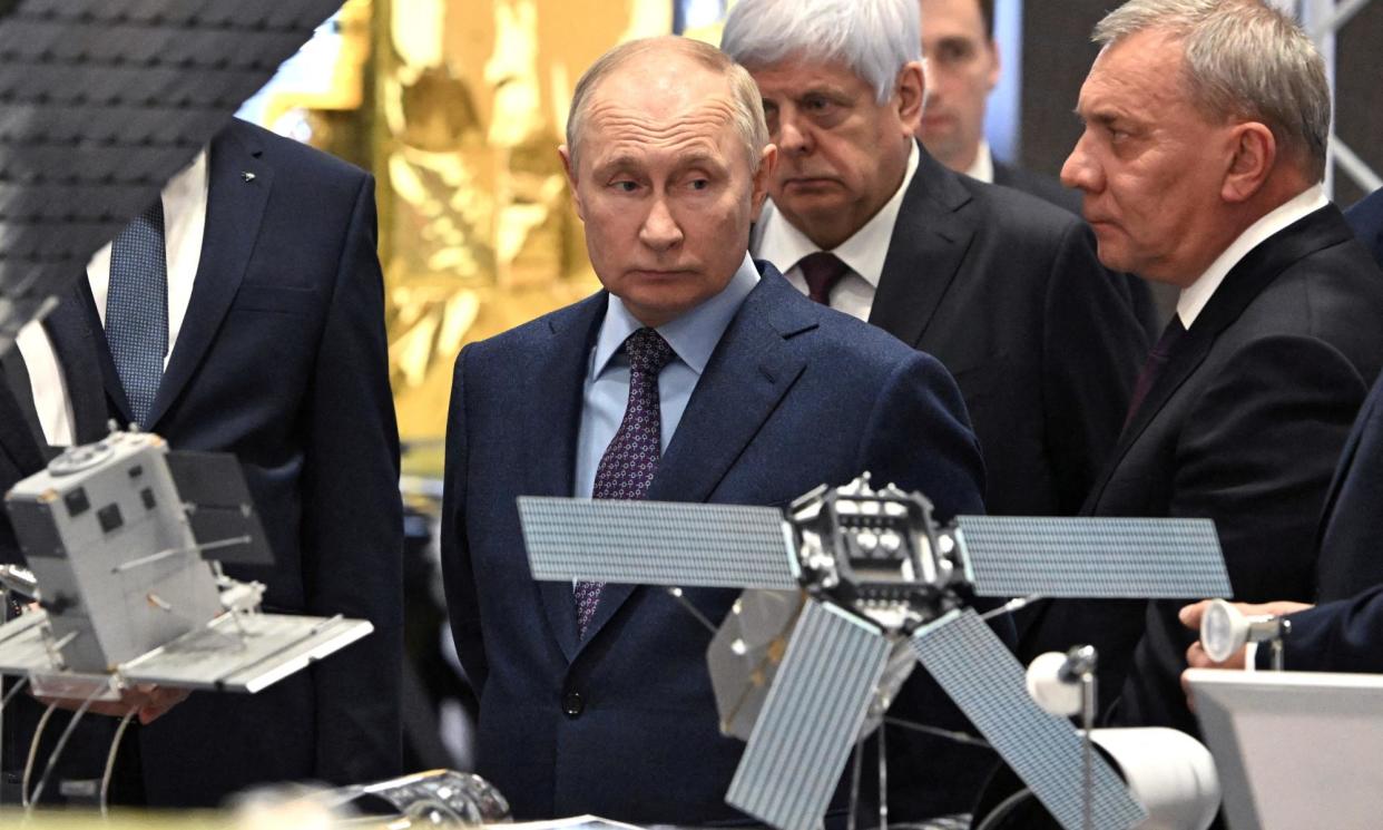 <span>The Russian president, Vladimir Putin, on a visit to a manufacturer of rocket and space equipment near Moscow in October. </span><span>Photograph: Sputnik/Reuters</span>