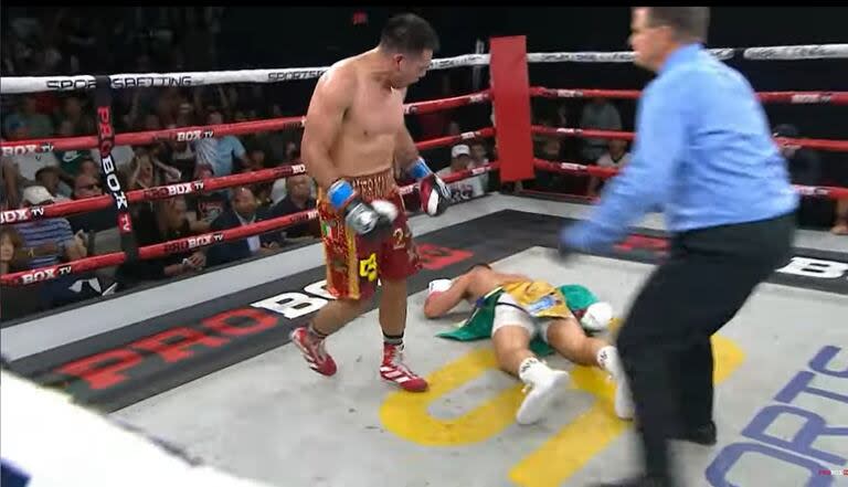 Guido Schramm sintió el golpe directo y cayó noqueado en el sexto round en el duelo ante el mexicano Vladimir Hernández.