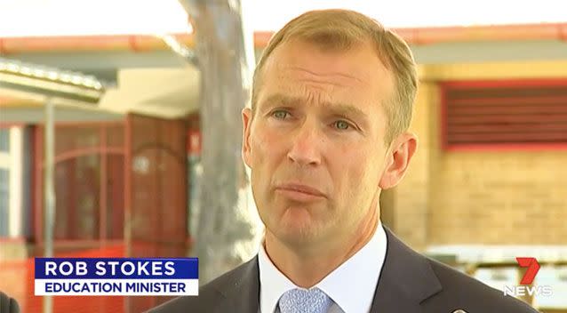 Education Minister Rob Stokes was appalled at the incident. Source: 7 News