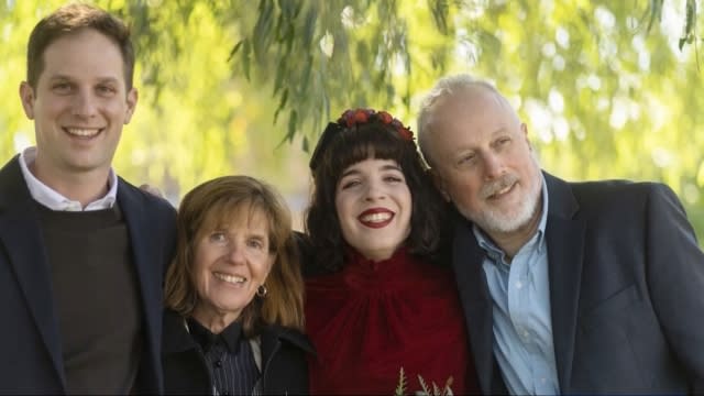 Evan Gershkovich with his parents and sister.