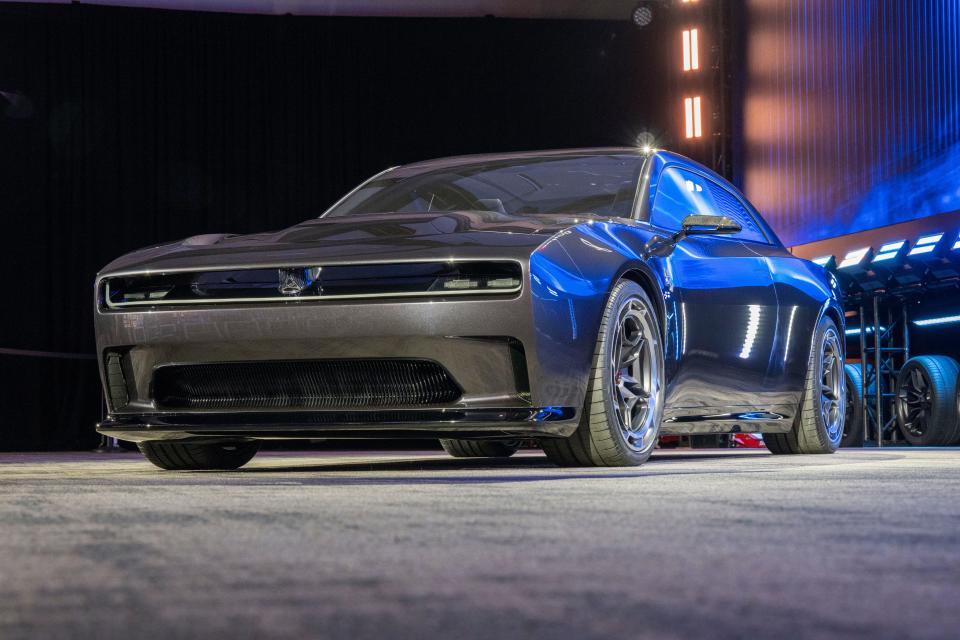 Dodge revealed its Charger Daytona SRT concept, "the future of electrified muscle," before the 2022 Woodward Dream Cruise.