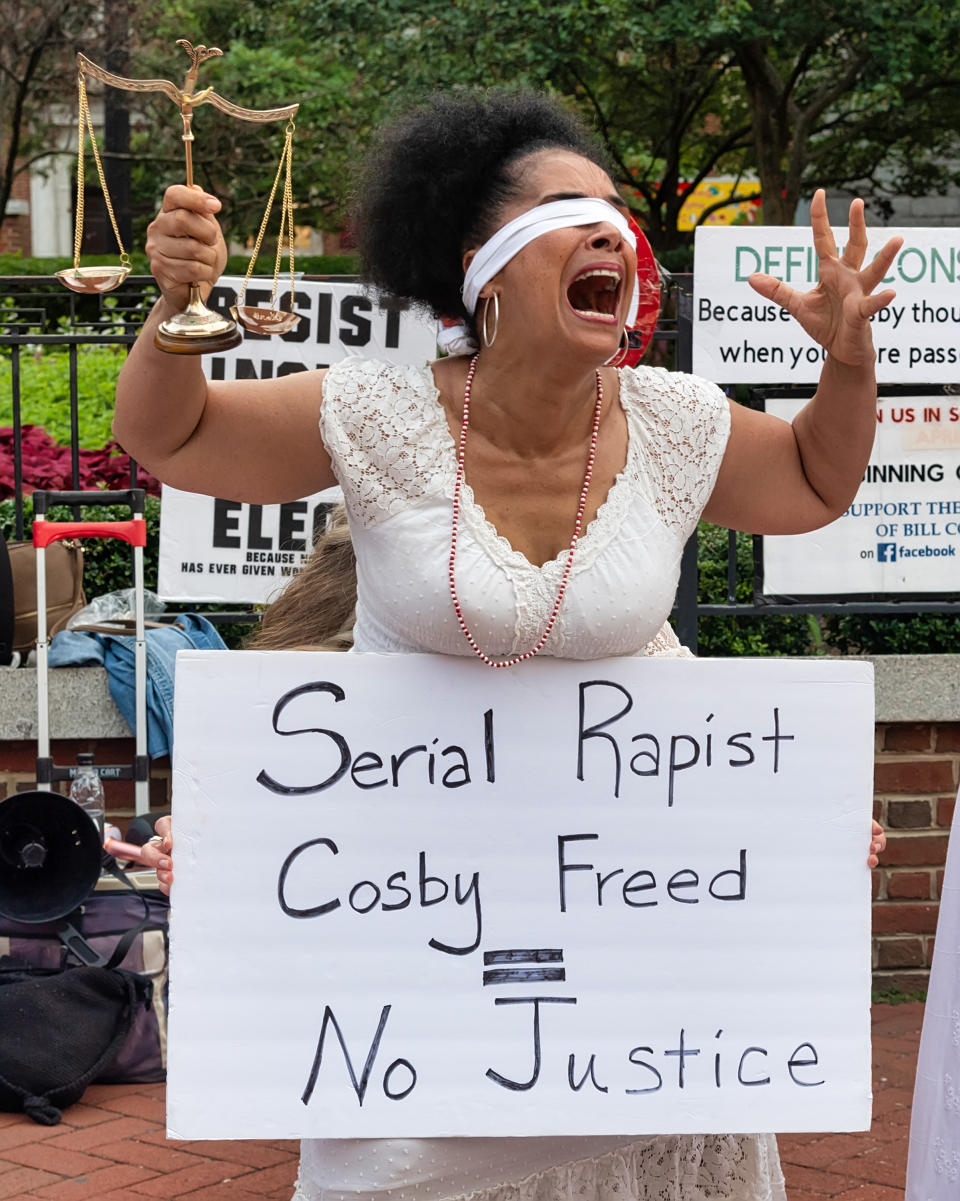 PHILADELPHIA, PENNSYLVANIA – JULY 10: Bill Cosby’s sexual assault survivor Lili Bernard attends a Vigil For Survivors In Protest Of Bill Cosby’s Overturned Conviction at Independence Hall on July 10, 2021 in Philadelphia, Pennsylvania. (Photo by Gilbert Carrasquillo/Getty Images)