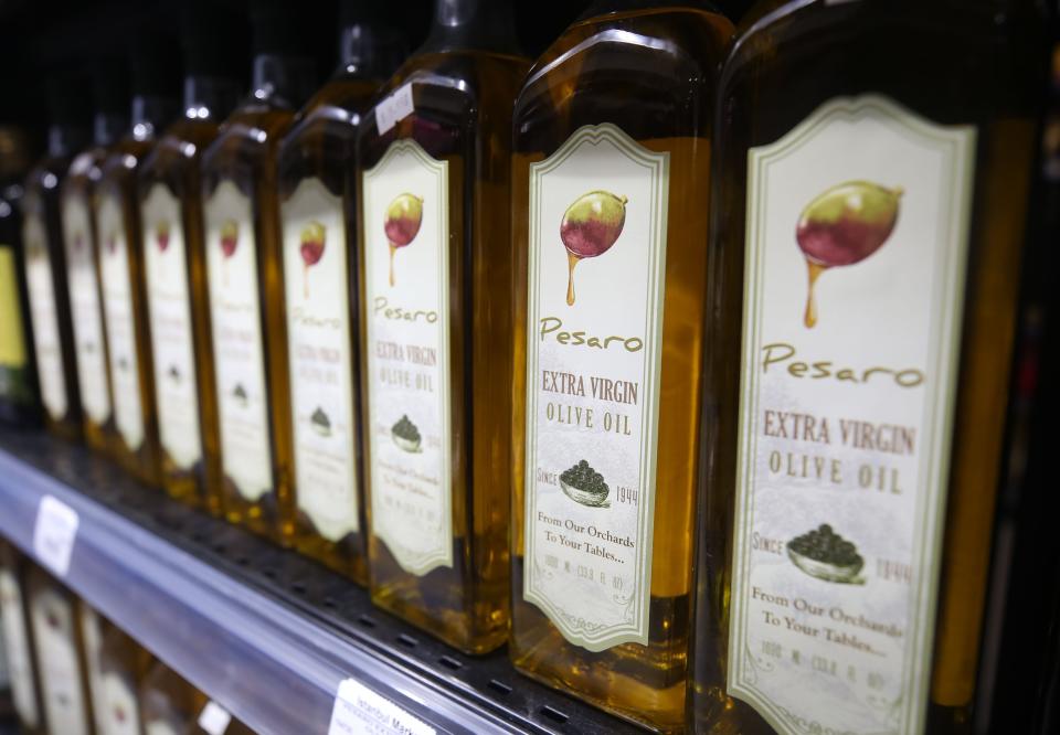 Pesaro is the house brand of extra virgin olive oil at Gourmet Fine Foods by Istanbul Market, 5221 Bethel Center Mall.