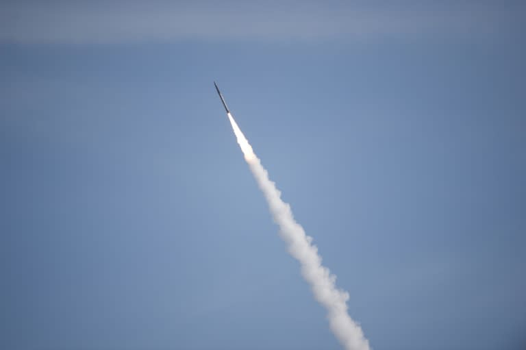 A Terminal High Altitude Area Defense (THAAD) interceptor launch: the system is deployed to South Korea, March 7, 2017