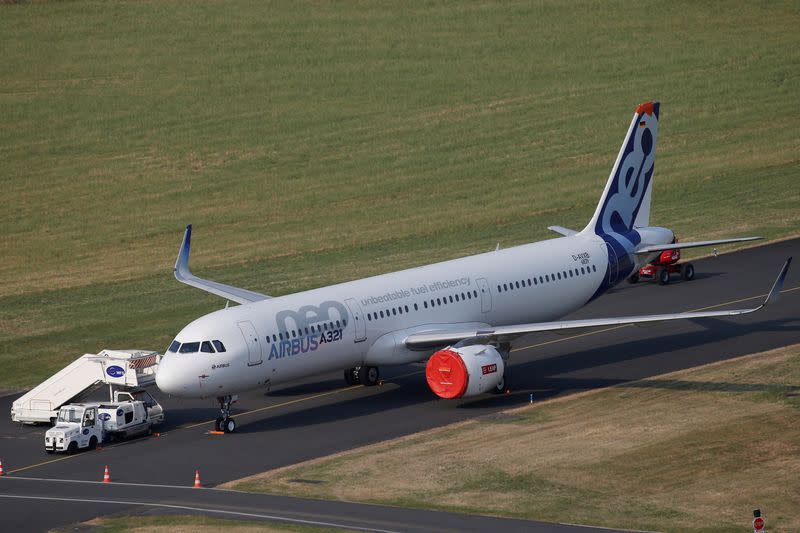 FILE PHOTO: An Airbus A321neo during the 52nd Paris Air Show at Le Bourget airport near Paris