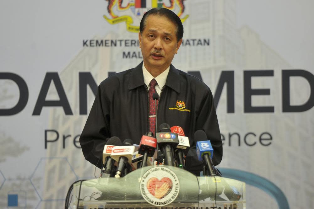Health director-general Datuk Dr Noor Hisham Abdullah speaks during a press conference in Putrajaya April 2, 2020. ― Picture by Shafwan Zaidon