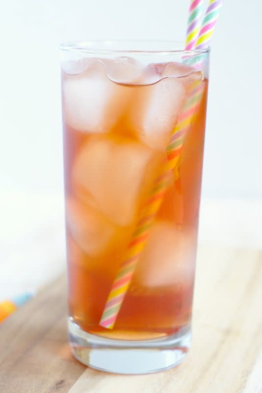 Snacks and Sips<p>You can make this refreshing drink easily at home and it will taste just like the iced tea in Olive Garden.</p><p><strong>Get the recipe: <a href="https://snacksandsips.com/bellini-peach-raspberry-iced-tea-olive-garden-copycat/" rel="sponsored" target="_blank" data-ylk="slk:Bellini Peach Raspberry Iced Tea;elm:context_link;itc:0;sec:content-canvas" class="link ">Bellini Peach Raspberry Iced Tea </a></strong></p>