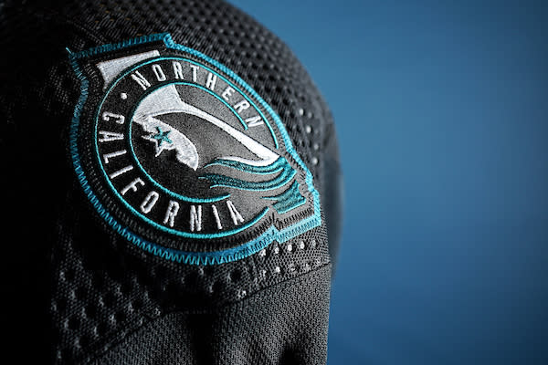 The patch that will appear on the Sharks' new Cali Fin jerseys. (Photo by Kavin Mistry/San Jose Sharks)