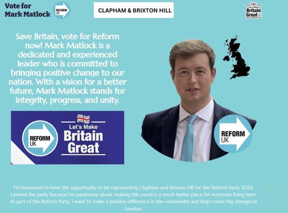 Mr Matlock’s website (Reform UK)