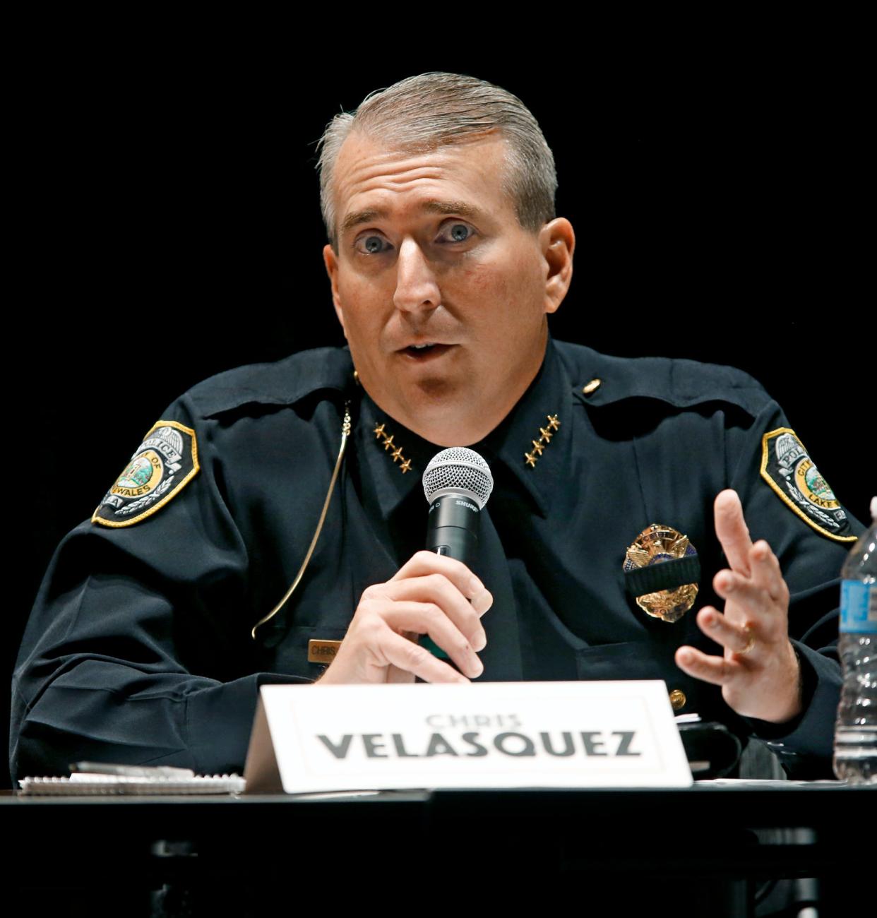 Lake Wales Police Chief Chris Velasquez will not be fired after all. The city manager announced at Tuesday's City Commission meeting that he had changed his mind about firing the chief.