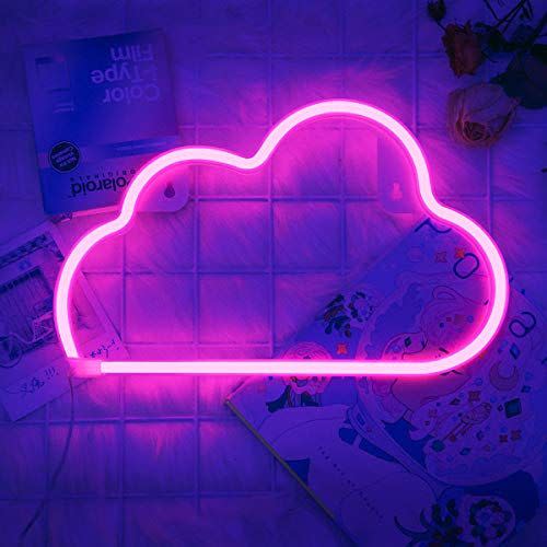 OHLGT LED Neon Light, Neon Sign Pink Cloud for Wall Decor, Battery and USB Operated Neon Decorative Lights for The Home, Kids Bedroom, Bar, Party, Wedding, Christmas, Halloween, Valentine's Day