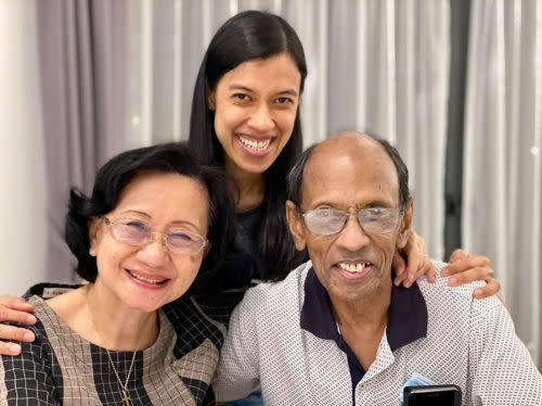 Nicol with her parents Ann Marie and Desmond David 