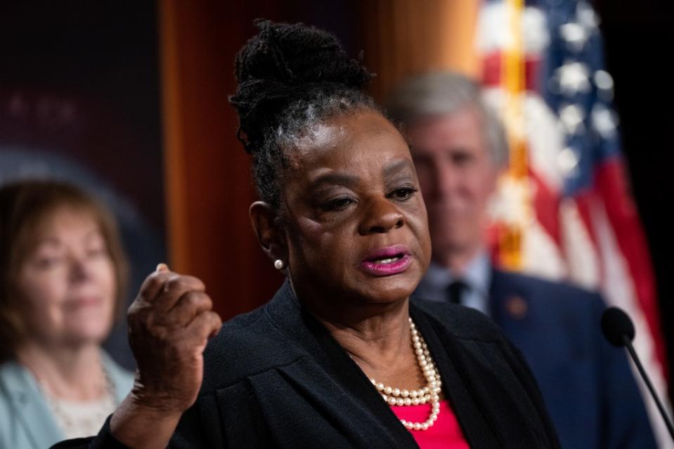 Rep. Gwen Moore, D-Wis., said the Biden-Harris administration’s agenda “is lifting up small Black-owned businesses in our community.” (Bill Clark/CQ-Roll Call, Inc via Getty Images)