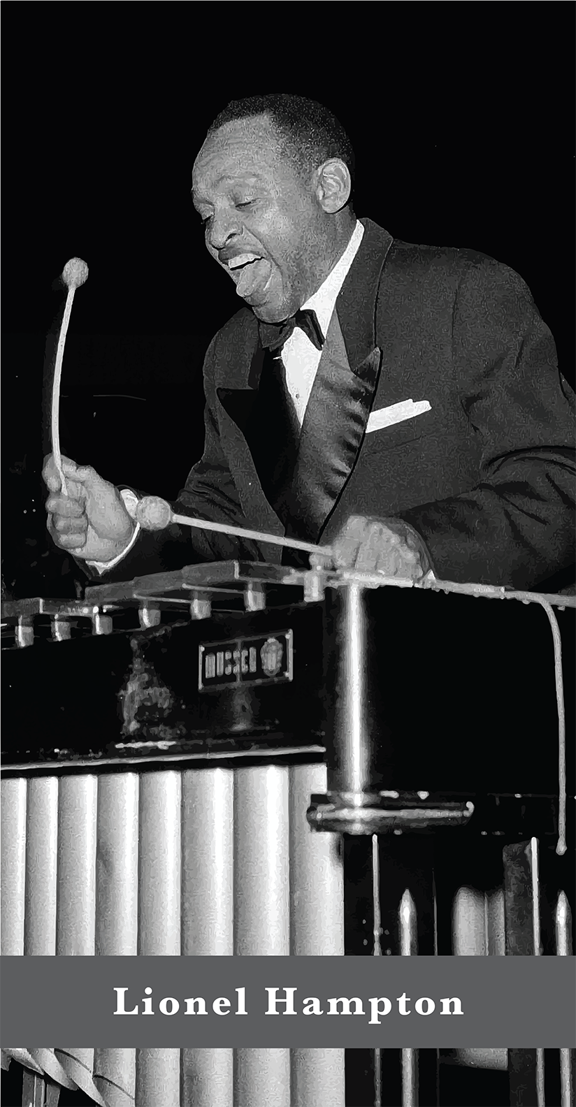 Lionel Hampton (1908-2002) was raised by his mother in Louisville. During Hampton’s teenage years, he began to play the drums and took xylophone lessons. Hampton became a renowned jazz vibraphonist, pianist, percussionist and bandleader.