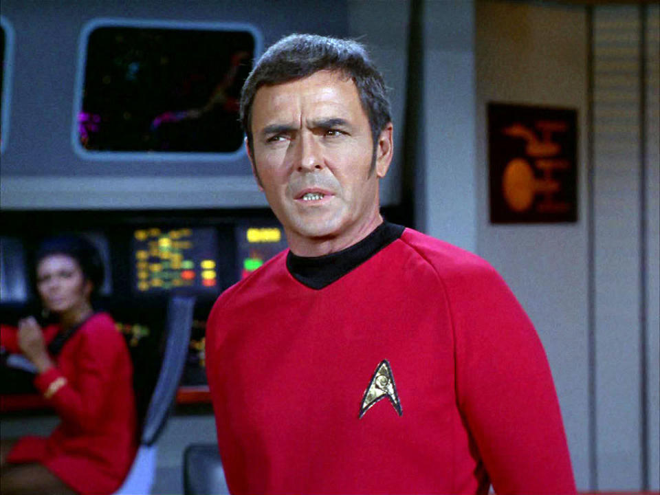 James Doohan as Chief Engineer Montgomery 'Scotty' Scott on the Star Trek: The Original Series