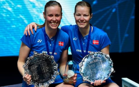 Christinna Pedersen and Denmark's Kamilla Rytter Juhl  - Credit: AFP