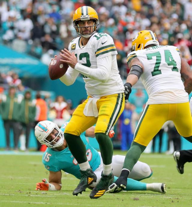 What's Green Bay Packers QB Aaron Rodgers' record in Florida games?