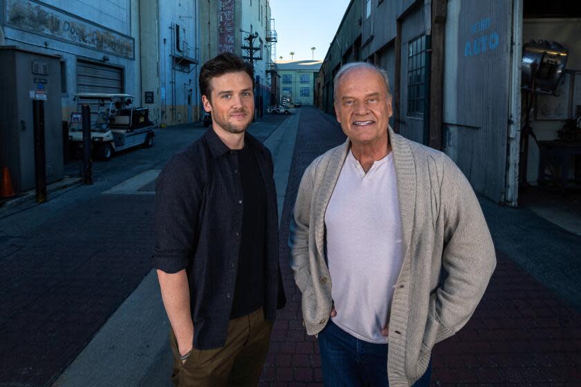 Jack Cutmore-Scott, left, and Kelsey Grammer, the two stars of the "Frasier" reboot on Paramount+