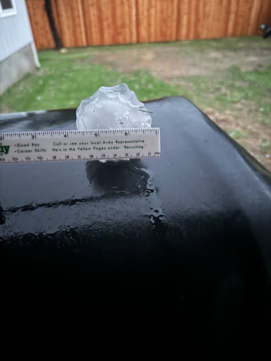 Large hail in Wimberley (Courtesy Jerry Vance)