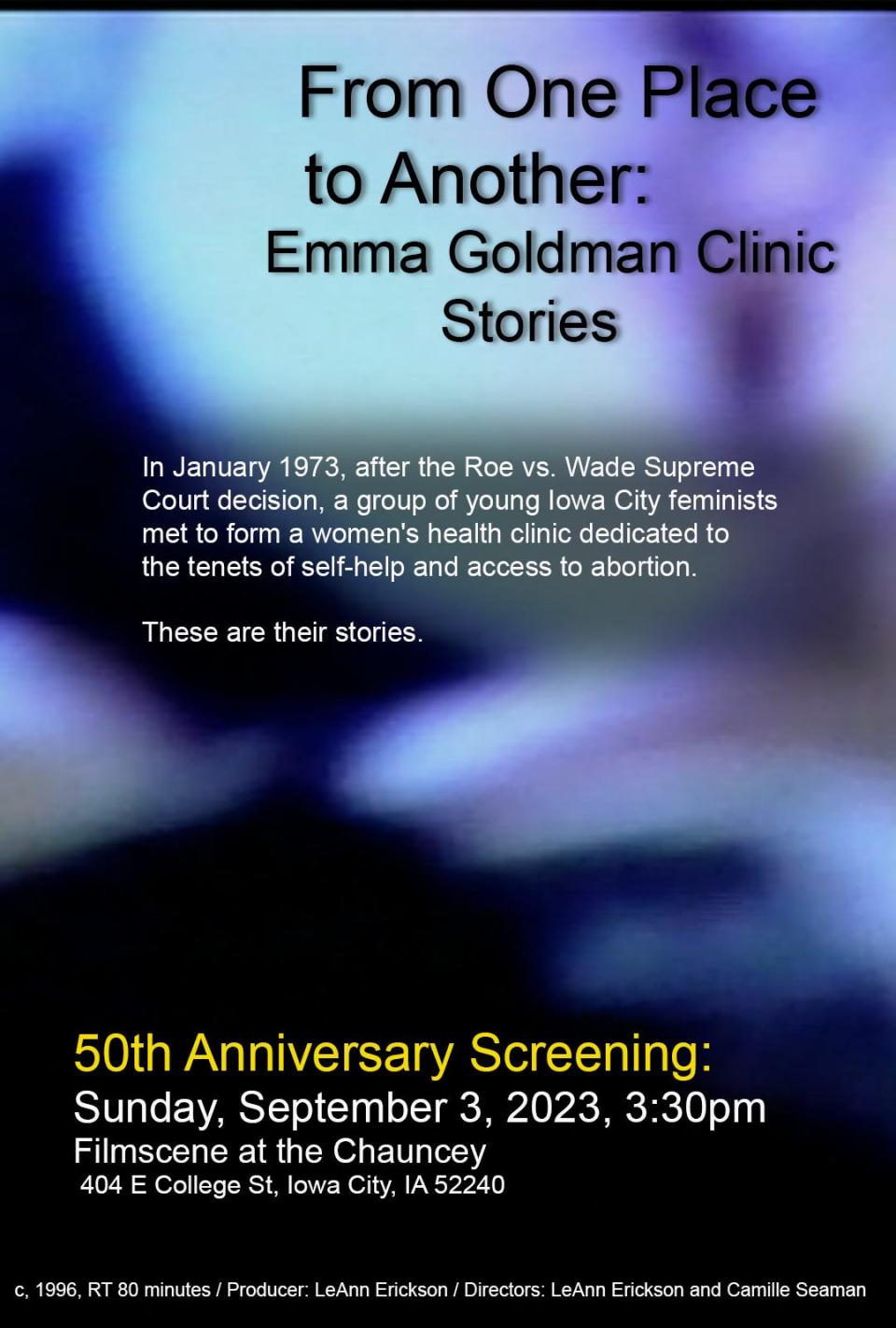 The Emma Goldman Clinic celebrates 50 years with documentary rescreening at Filmscene at the Chauncey.