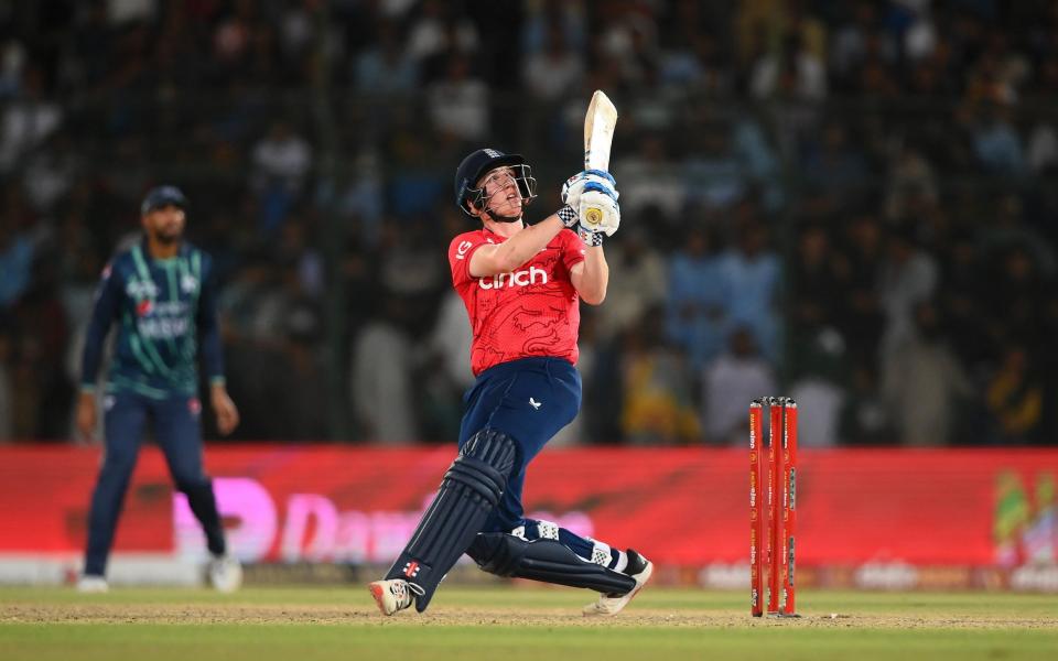 Harry Brook hits out during his spectacular innings of 81* from 35 balls - Alex Davidson/Getty Images AsiaPac