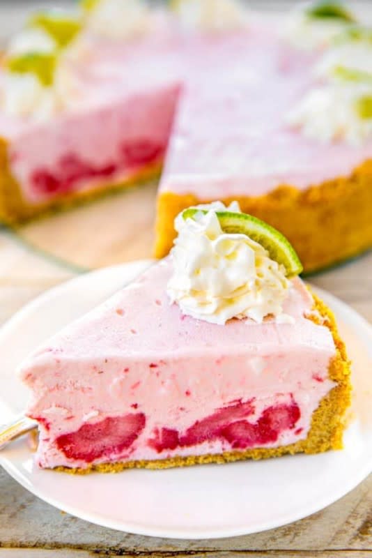 <p>Plain Chicken</p><p>This is the dessert you want at those summer pool parties.</p><p><strong>Get the recipe: <a href="https://www.plainchicken.com/frozen-strawberry-margarita-pie/" rel="nofollow noopener" target="_blank" data-ylk="slk:Frozen Strawberry Margarita Pie;elm:context_link;itc:0;sec:content-canvas" class="link rapid-noclick-resp">Frozen Strawberry Margarita Pie</a></strong></p>