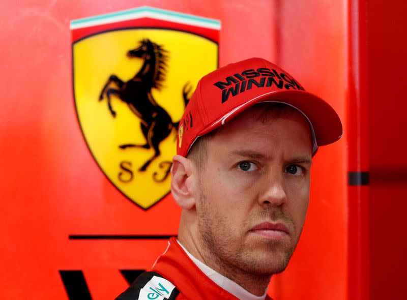FILE PHOTO: Ferrari's Sebastian Vettel during testing