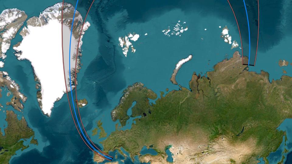 Map showing the trajectory of the 2026 total solar eclipse.