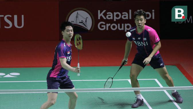 Di babak semifinal, Marcus Fernaldi Gideon/Kevin Sanjaya Sukamuljo akan menghadapi pasangan muda Cina, Liang Wei Keng/Wang Chang. (Bola.com/Ikhwan Yanuar)