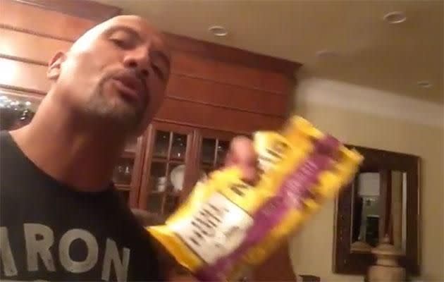 The Rock makes a mean pancake. Source: Instagram