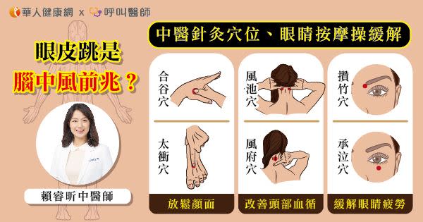 眼皮跳是腦中風前兆，熱敷快快好？中醫：針灸穴位、做眼睛按摩操，不再跳不停