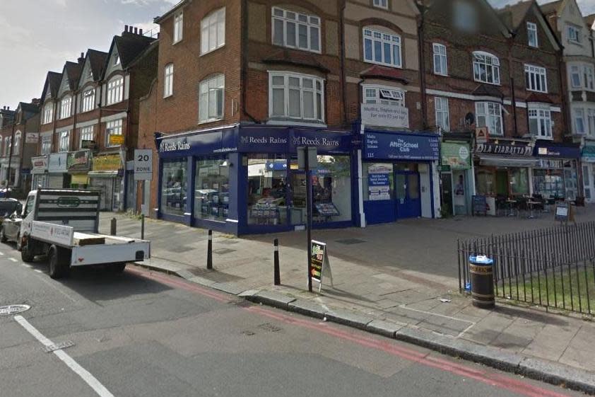 A file image of Ringstead Road in Catford, where a police cordon was in place outside Reeds Rains on Saturday morning: Google Street View