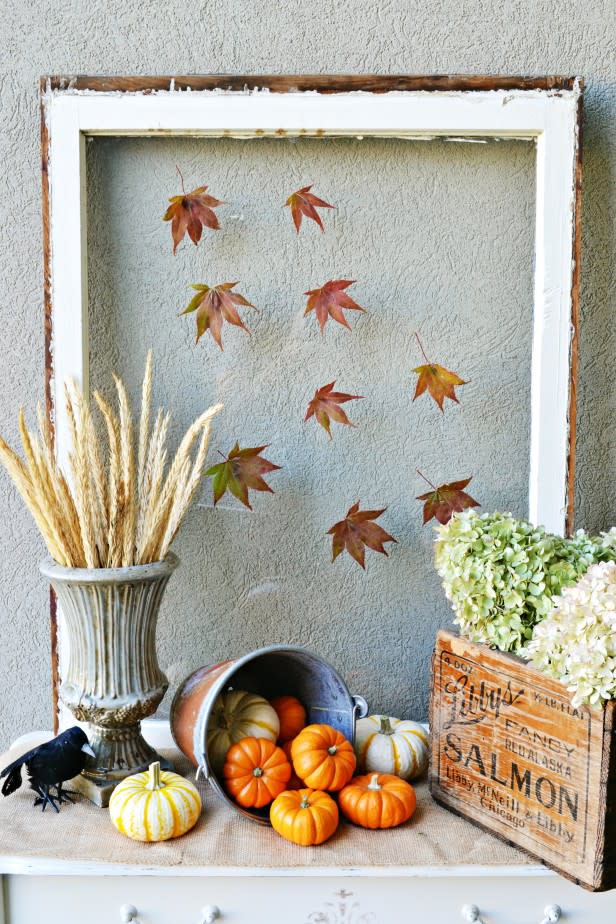 Fall Front Porch Table Vignette