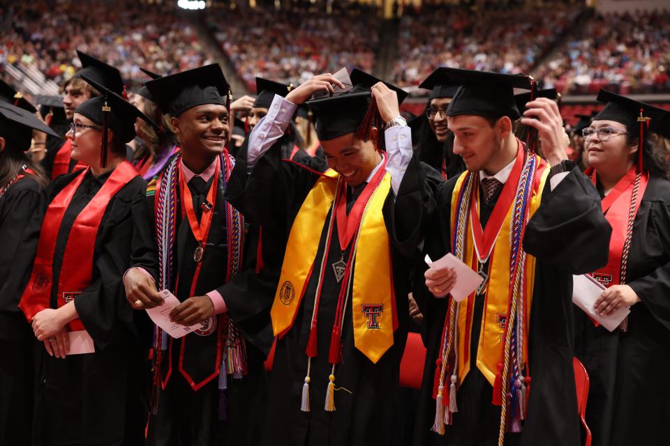 Texas Tech students participated in commencement ceremonies for the College of Arts & Sciences Friday afternoon in the United Supermarkets Arena.