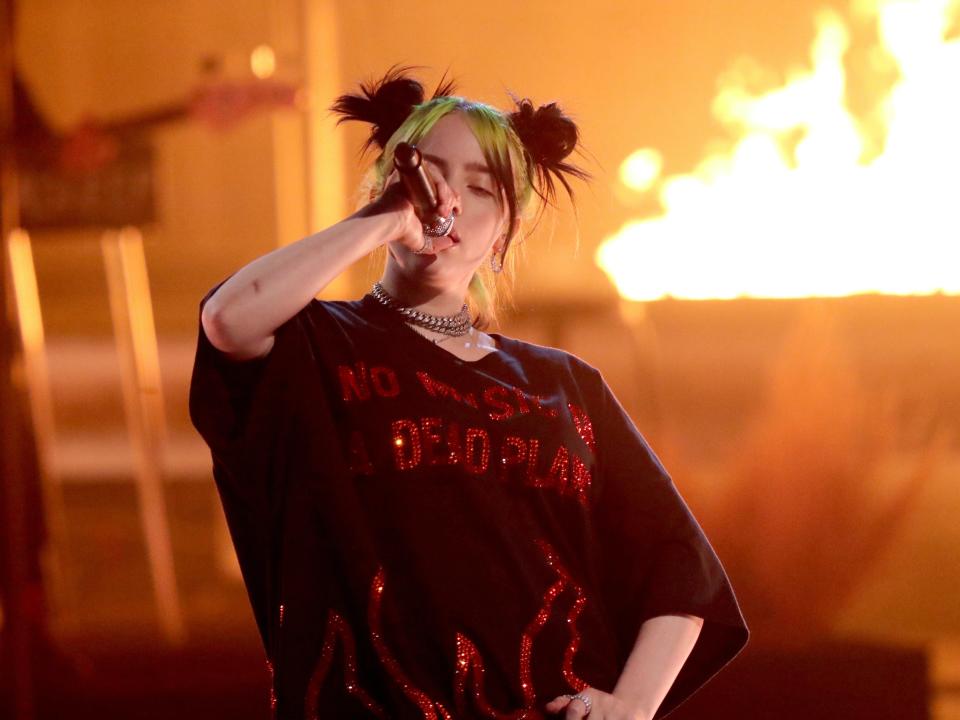 <p>File image: Billie Eilish performs onstage during the 2019 American Music Awards</p> (Getty Images)