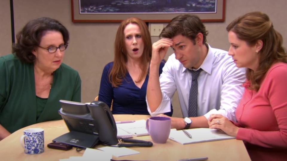 Jim, Pam, Nellie, And Darryl Put Dwight On A Fake Radio Show