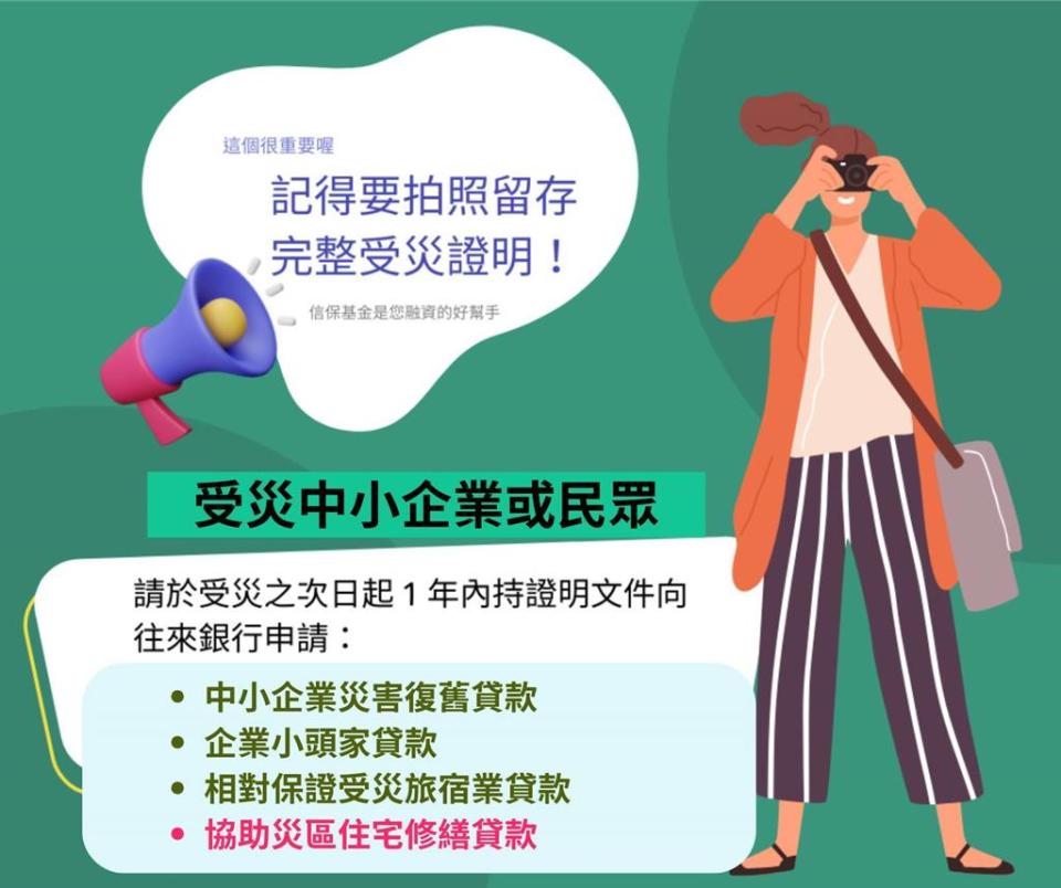 圖說：信保力挺地震受災企業，四大貸款1年內可提出申請。圖／信保基金提供