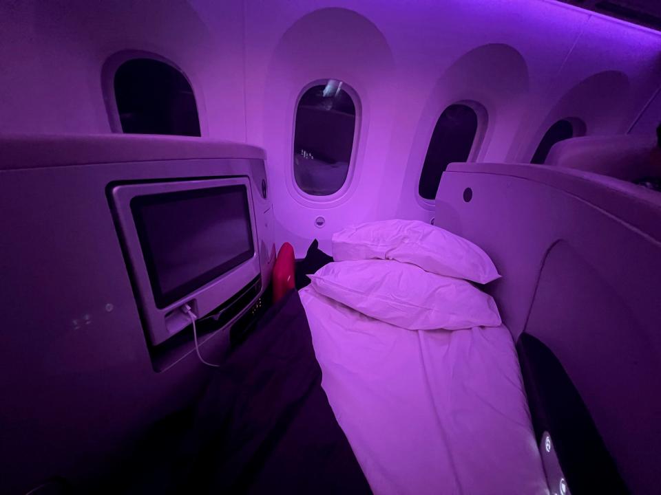 Flying Air New Zealand in business class.