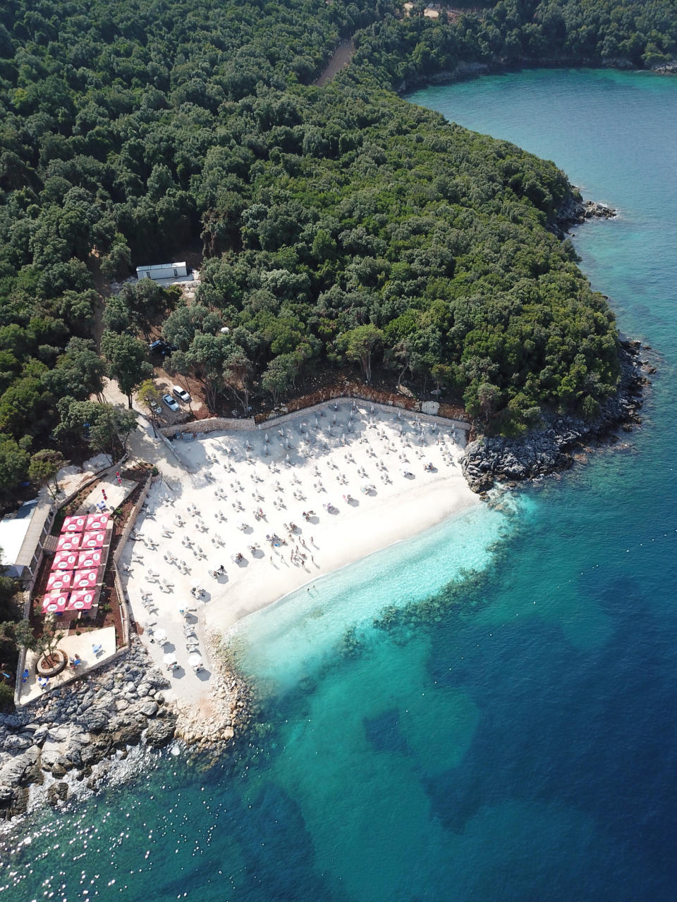 A beach surrounded by cliffs in Albania