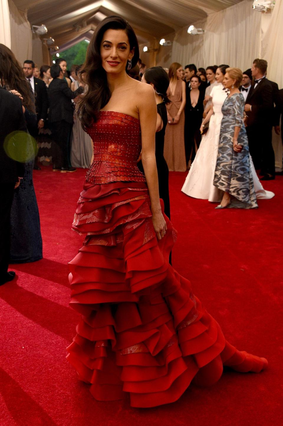 <h1 class="title">Amal Clooney in a Maison Margiela dress and Lorraine Schwartz jewelry</h1><cite class="credit">Photo: Getty Images</cite>