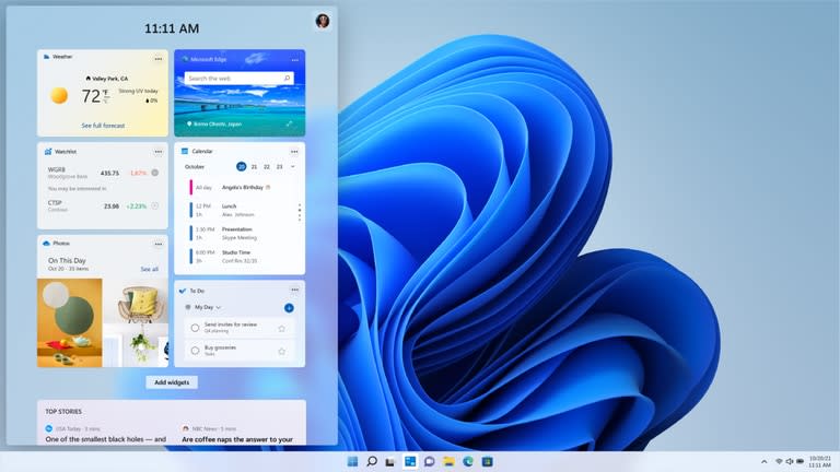 Los widgets con contenido personalizado serán una parte clave de Windows 11