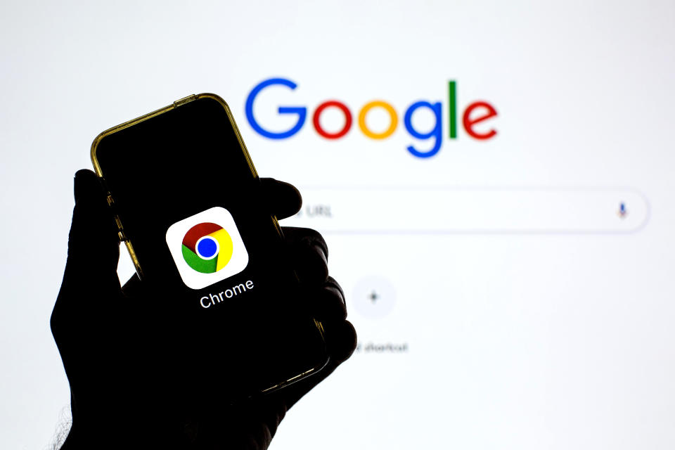 SPAIN - 2021/07/02: In this photo illustration, a Google Chrome web browser logo seen displayed on a smartphone. (Photo Illustration by Thiago Prudencio/SOPA Images/LightRocket via Getty Images)