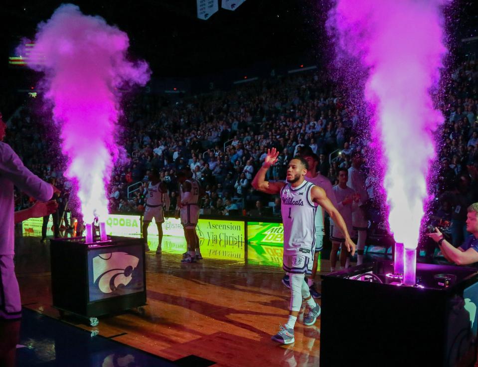 Markquis Nowell is one of six Kansas State seniors who will make their final appearance at Bramlage Coliseum on Wednesday night against Oklahoma.