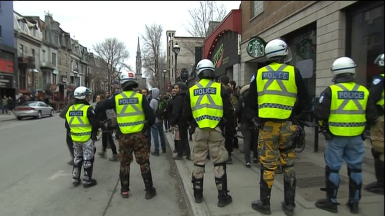 Montreal police hand out fines after downtown student protest