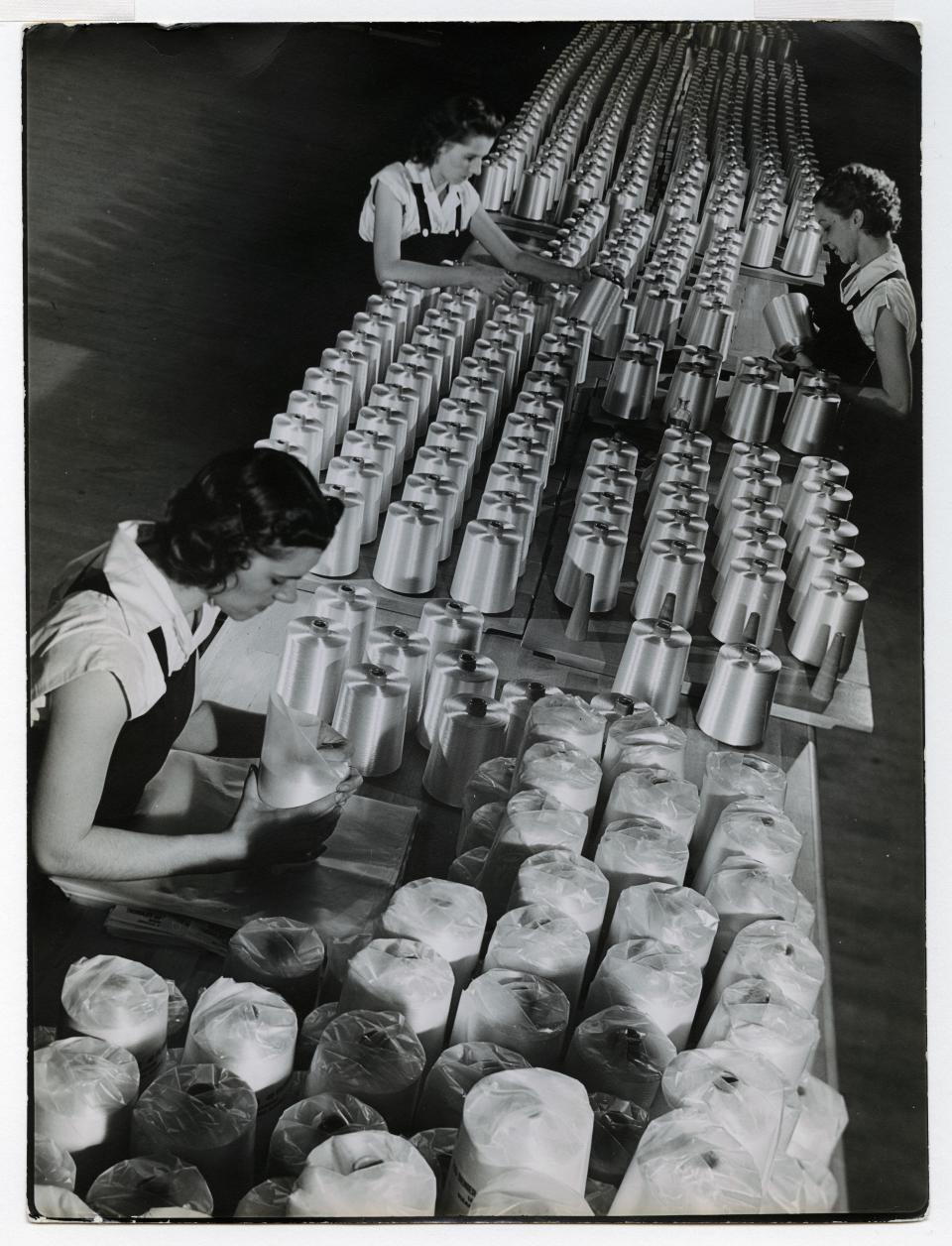 A 1939 Margaret Bourke-White photo at Industrial Rayon Corporation in Painesville, Ohio.