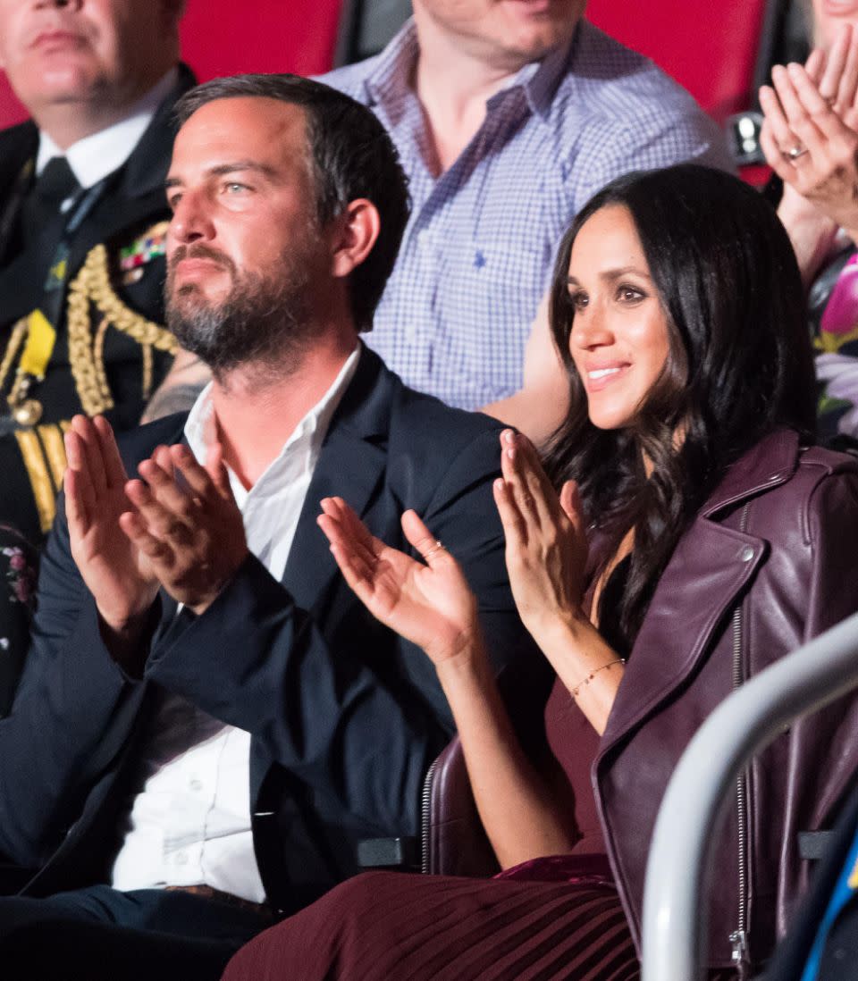Meghan was sitting with a friend at the time, and was ushered out of the stadium by the officer. Photo: Getty