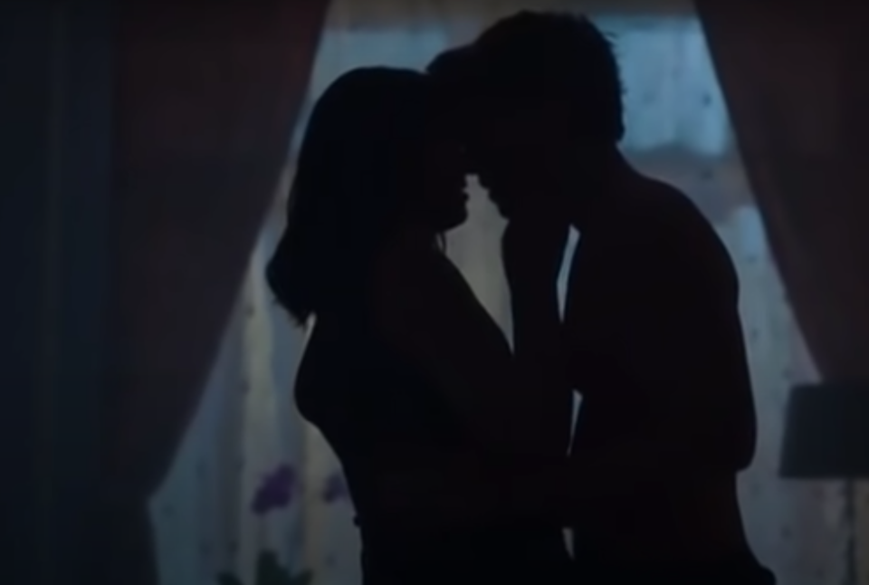 Archie and Veronica's silhouettes as they kiss